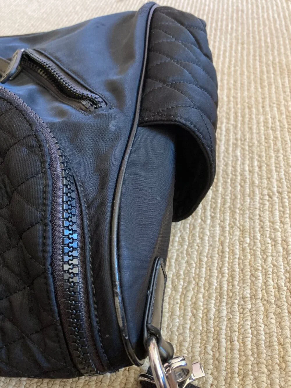 Rebecca Minkoff Jude Quilted Nylon Baby Diaper Bag $295 Black - #2221